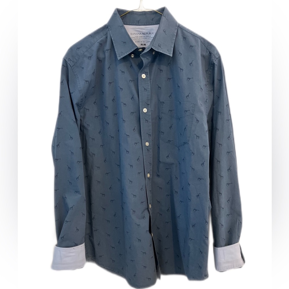 Mens Banana Republic Luxe Stretch Button Down Shirt Size M